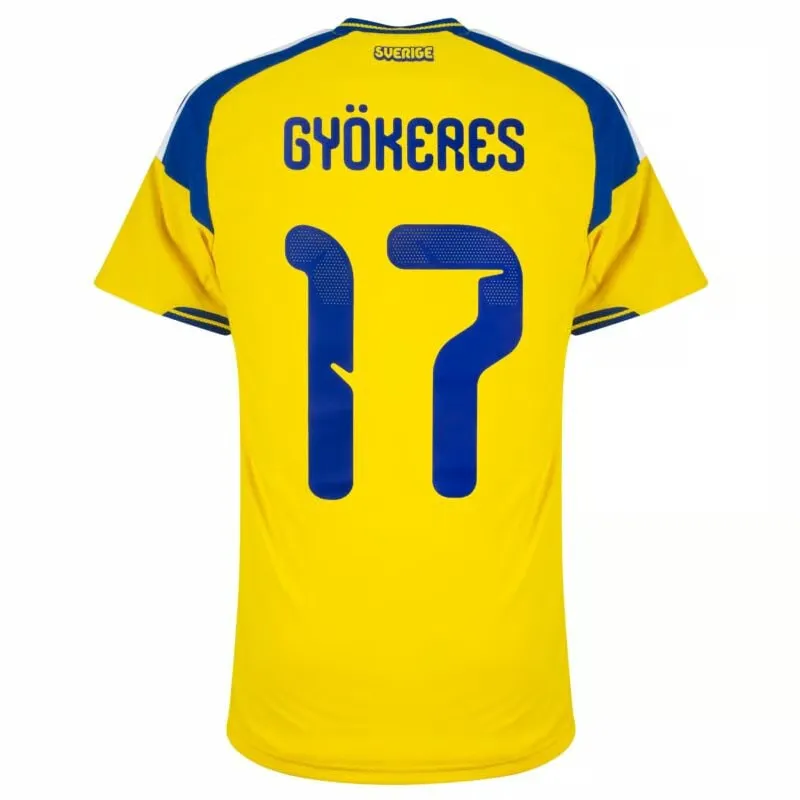 Bambino Maglia Svezia 2026 Home Autentica Coppa del Mondo GYÖKERES #17