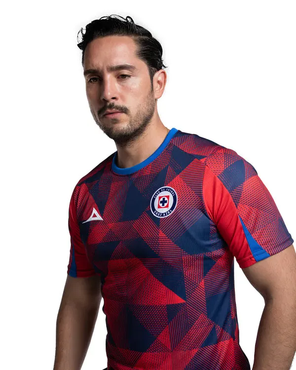 Maglia Donna Cruz Azul Terza Riscaldamento 2025/26 – Rosso/Blu Navy