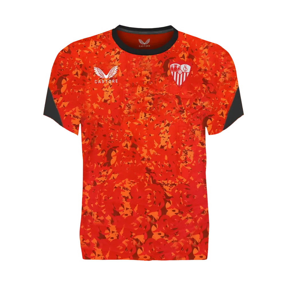 Maglia pre-partita terza bambini Sevilla FC 2024/25 - Rossa