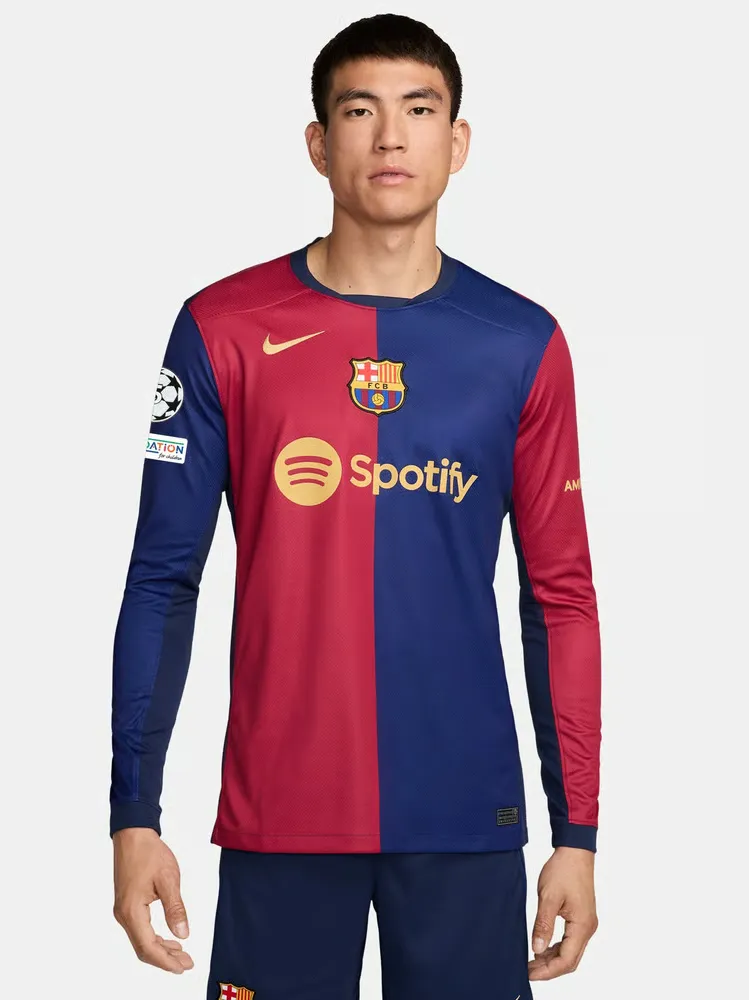 Maglia Casalinga a Maniche Lunghe UCL Uomo FC Barcelona 2024/25
