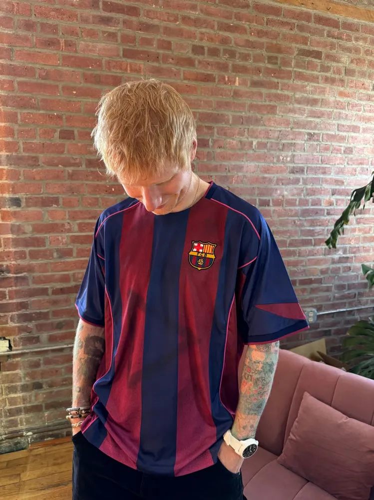 Maglia retro Ed Sheeran x Spotify x FC Barcelona 2004/05 da uomo