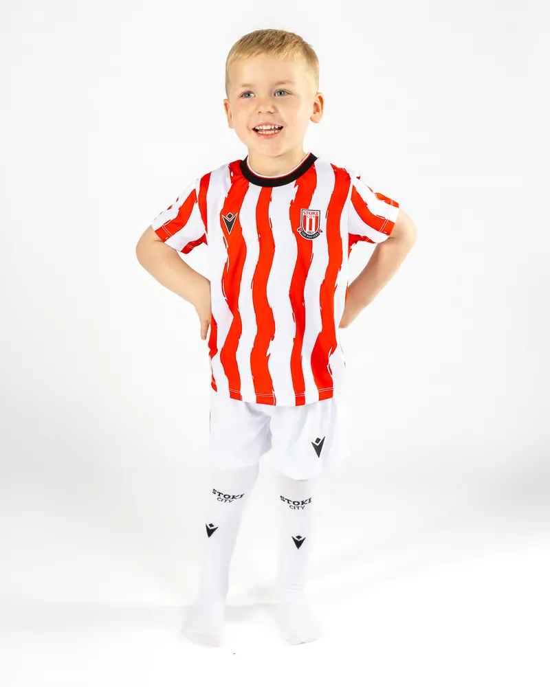 Kit da casa 2025/26 dello Stoke City da bambino